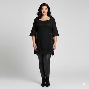 Dare to Wear Elegance Top 5X 24 26 Black